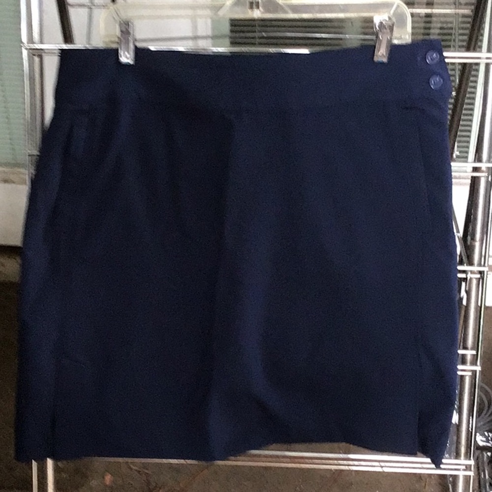 Monterey Club Skort Size 16 Blue Pockets Stretch Athleisure Active Summer